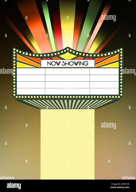 Broadway Movie Marquee Now Showing Scene Stock Photo Alamy