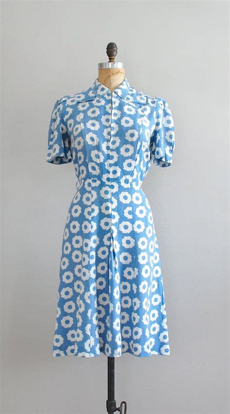 1930s Dress Cotton 30s Dress Sawblade Dress Etsy In 2023