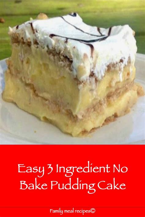easy 3 ingredient no bake pudding cake cakezc