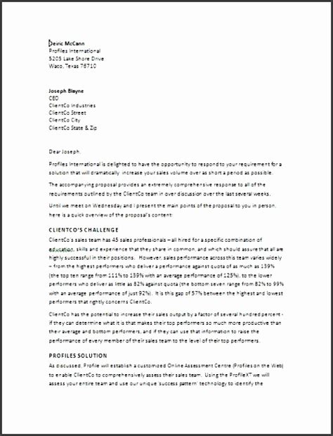 business proposal sample letter template