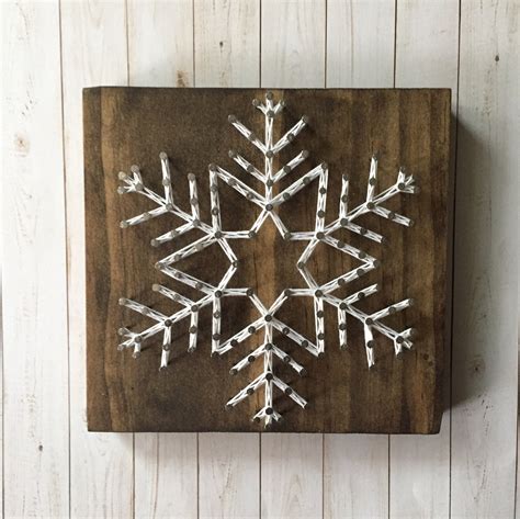 Snowflake String Art Snowflake Sign Winter Decor Tiered Etsy