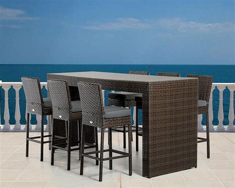 Find a table and chair set that will turn your outside living area into a secluded oasis. Modern Outdoor Bar Table Set 44P464-SET
