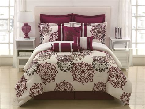 9 Piece Queen Kasbah Berry And Plum Comforter Set Ebay
