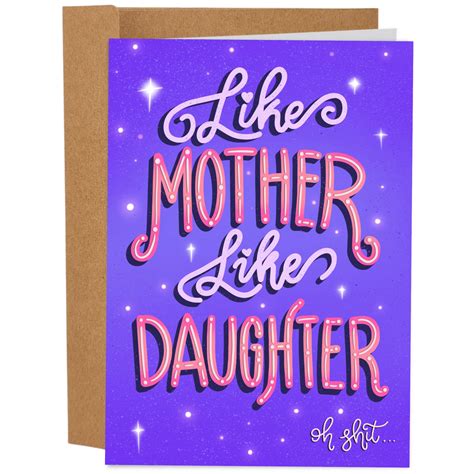 Funny Mothers Day Card Like Mother Like Daughter Sleazy Greetings