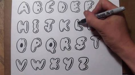 How To Draw Bubble Letters Easy Graffiti Style Lettering Bubble