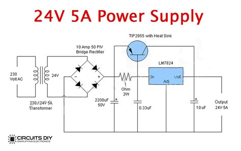24 Volt 5 Ampere Power Supply Circuit
