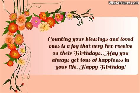 Counting Your Blessings And Loved Ones Inspirational Birthday Message