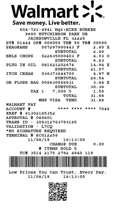 Fake Walmart Receipt Template Newest Customizable Receipt Templates