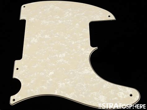 New Aged Pearloid Esquire Pickguard For Fender Usa Vintage Tele 3 Ply 5 Hole Ebay