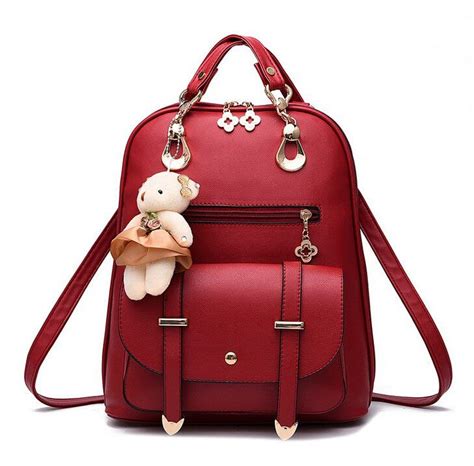 Vogue Star New Designer Women Backpack For Teens Girls Preppy Style School Bag Pu Leather