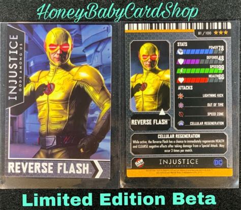 Injustice Arcade Le Beta Card 81 Reverse Flash Ultra Rare Out Of