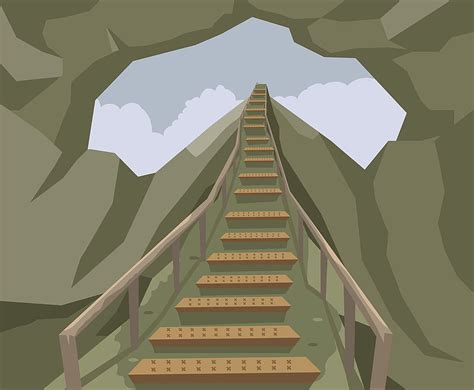 Stairway In Cave Vector Ai Svg Uidownload