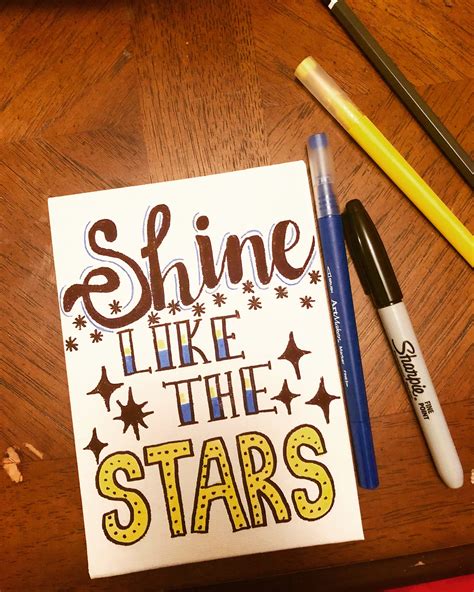 Shine Like The Stars Quote Calligraphy Wall Art Made To Order Home