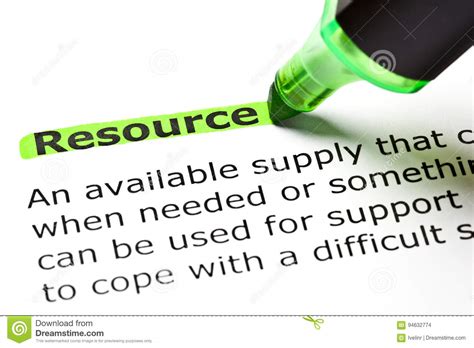 Definition Of Resource stock photo. Image of content - 94632774