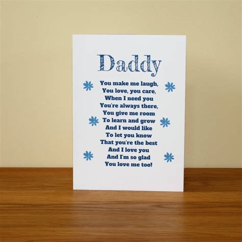 I Love You Daddy Poem Card Etsy