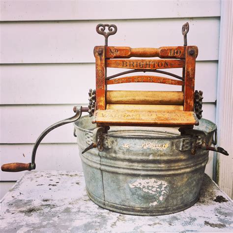 Galvanized Washtub And Wringer Etsy Wash Tubs Vintage Laundry Wringer