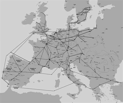 13 Sketch Map Of Major European Postal Routes Operating At Various