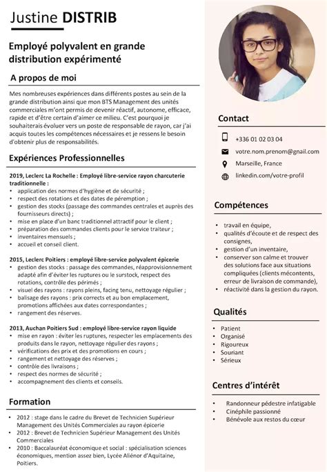 Exemple de CV Employé(e) LibreService  Conseils + Téléchargement