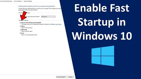 How To Enable Or Disable Fast Startup On Windows 10 Youtube