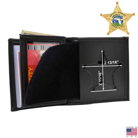 Florida Sheriff Badge Wallet Perfect Fit 104 5 Point Star Badge Wallet