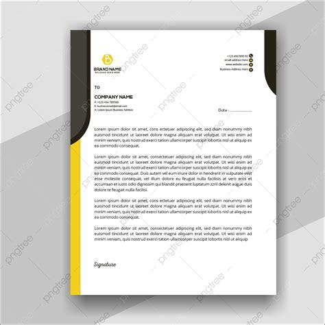 Black And Yellow Color Modern Letterhead Template Vector Format