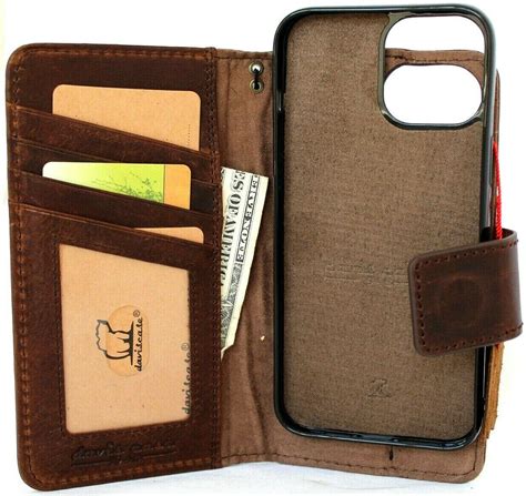 Genuine Soft Leather Case For Apple Iphone 13 Pro Max Book Wallet Vint