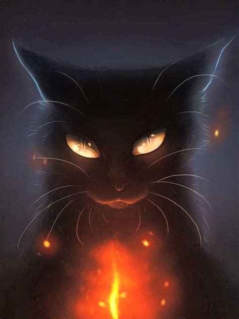 Pin By Sarah Crowet On Halloween Warrior Cats Art Black Cat Art Cat Art