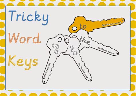 Simply Kids Learning Phase 2 Tricky Word Printable Keys Activity