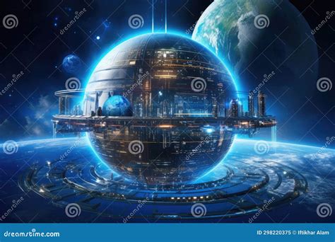 Science Fiction Illustration Of A Planet Earth In The Space 3d