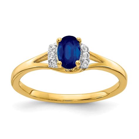 aa jewels solid 14k yellow gold diamond and sapphire blue september gemstone engagement ring