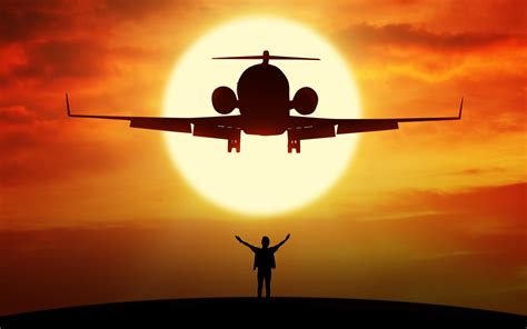 A collection of the top 43 sky and clouds wallpapers and backgrounds available for download for free. Wallpaper Airplane and man, silhouette, sunset, sun 7680x4320 UHD 8K Picture, Image