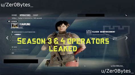 Rainbow Six Siege New Leak Reveals Season 3 And 4 Operators And More
