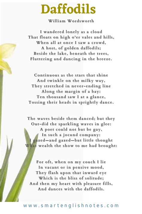 The Daffodils By William Wordsworth Summary And Questions Answers
