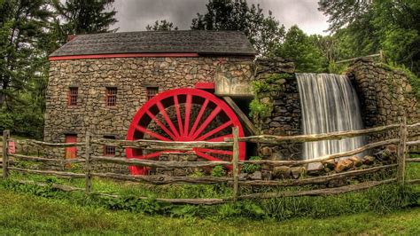 Hd Wallpaper Man Made Watermill Wallpaper Flare