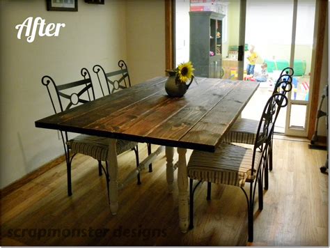 We still have a lot of work to do with our dining room. scrapmonster: Rustic Dining Table Make-Over