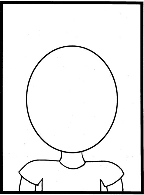 Head Blank Face Coloring Template Clipart Girl Colouring Pages Outline