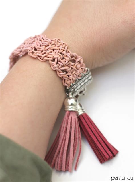Crochet Leather Bracelet - Persia Lou
