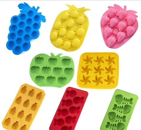 1pc Silicone Strawberry Molds Tray Mould Shape Fruit Jelly Freeze