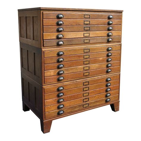 Security key file cabinet 3 drawers a4 filing cabinet files storage small box. 1920s Hamilton Flat File Map Cabinet | Industrial cabinet ...