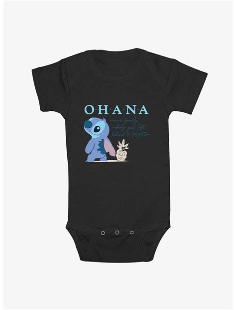 Disney Lilo And Stitch Ohana Pineapple Infant Bodysuit Black Boxlunch