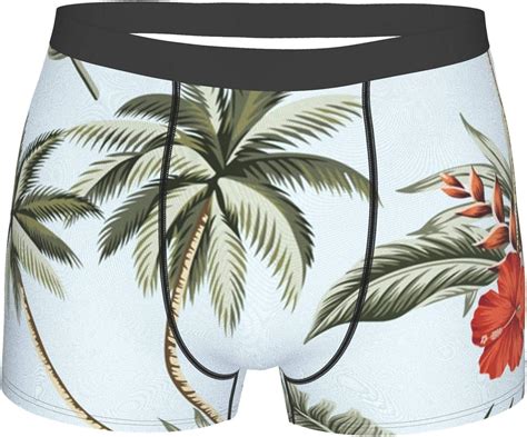 Tropical Hawaiian Vintage Palm Trees Red Men S Novelty Soft Underwear