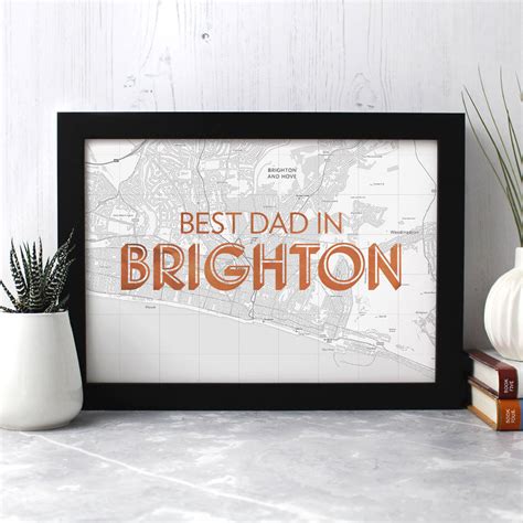 Best Dad Grandad Etc Personalised Map Print By Well Bred Design