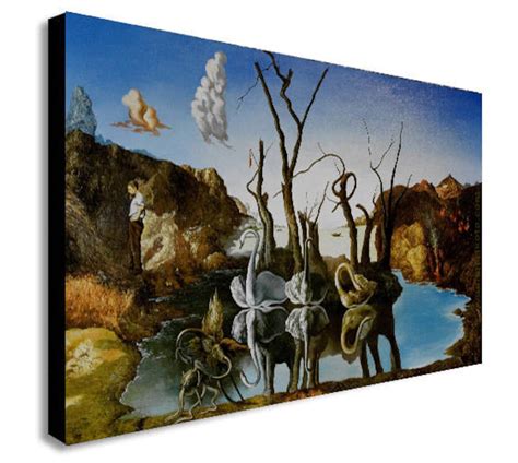 Salvador Dali Swans Reflecting Elephants Canvas Wall Art Etsy