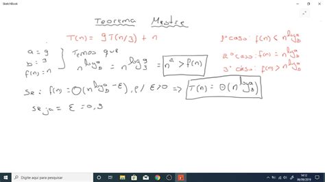 Teorema Mestre Exemplo 1 Youtube