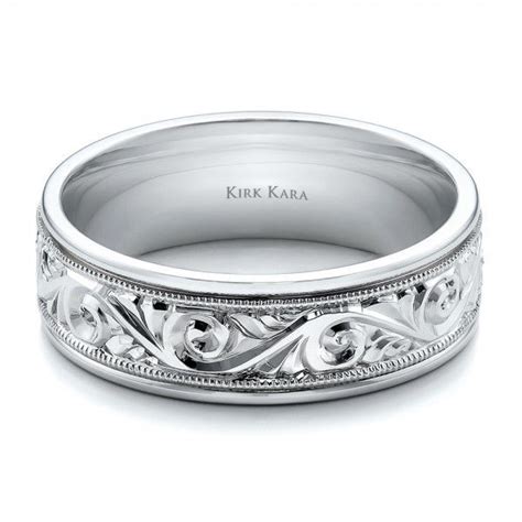 If you and your beloved met through a comic con or you are both into the more nerdy or geeky hobbies out there, you will be sure to love these engraving ideas! Hand Engraved Men's Wedding Band - Kirk Kara #100671 ...