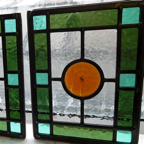 Simple Edwardian Stained Glass Panels From Period Home Style