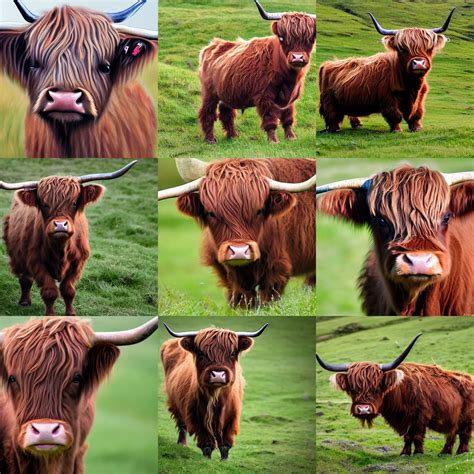 A Highland Cow Calf Arstation Stable Diffusion Openart