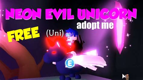 How To Get A Free Neon Evil Unicorn Adopt Me Halloween Pets Youtube