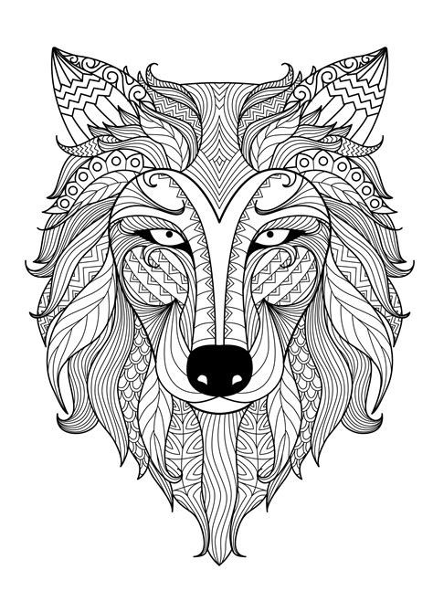 Animals Coloring Pages For Adults Coloring Incredible Wolf By Bimdeedee