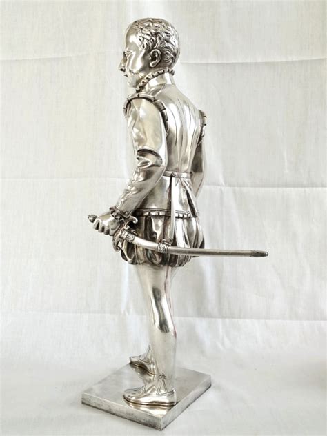 Henri Iv Enfant Statue En Bronze Argent